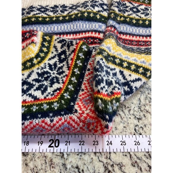 Old Navy Fair Isle Knit Sweater L Tall Multicolor Retro Preppy Winter Old Money - Picture 7 of 8